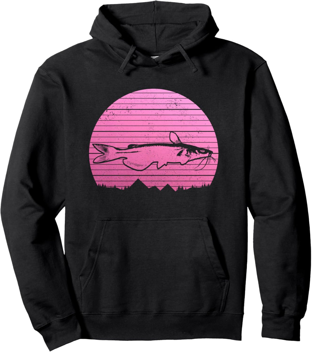 Welsangeln Wallerangeln Vintage Flathead Kanal Wels Pullover Hoodie