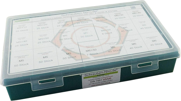 Sortiment M5 + M6 DIN 7991 (ISO 10642) Edelstahl A2 (V2A) Senkschrauben (Innensechskant) - Set beste