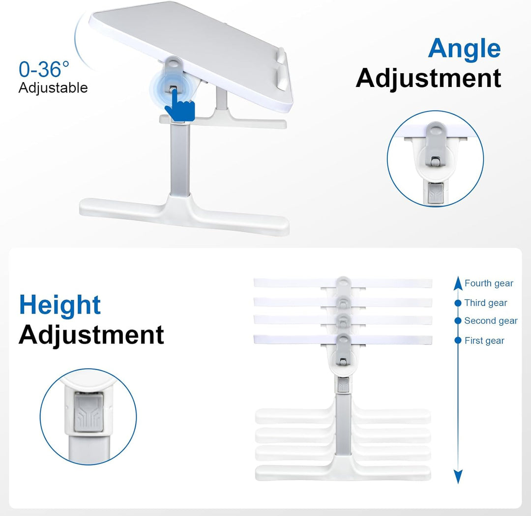 Laptoptisch fürs Bett, Laptoptisch Einstellbare Höhe, Laptoptisch mit klappbare Beine, Klappbarer La
