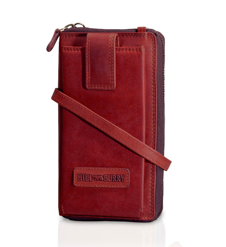 Hill Burry Echtleder Handy Portemonnaie Rinara I Geldbörse | Umhängetasche | Handy Wallet hochwertig