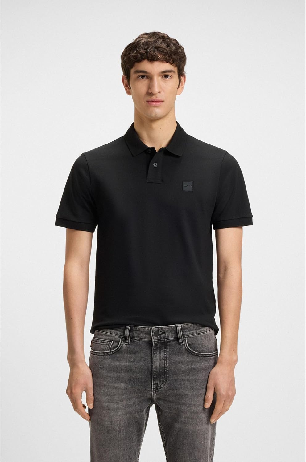 BOSS Herren Passenger Slim-Fit Poloshirt aus Stretch-Baumwolle mit Logo-Aufnäher XXL Black1, XXL Bla