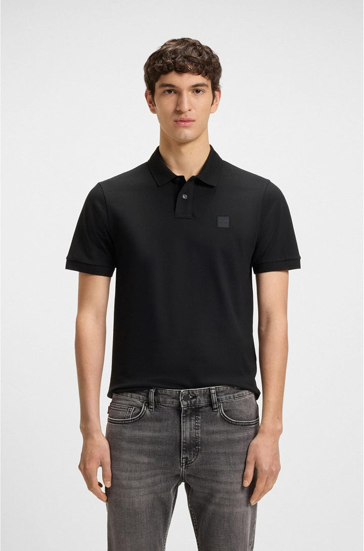 BOSS Herren Passenger Slim-Fit Poloshirt aus Stretch-Baumwolle mit Logo-Aufnäher XXL Black1, XXL Bla