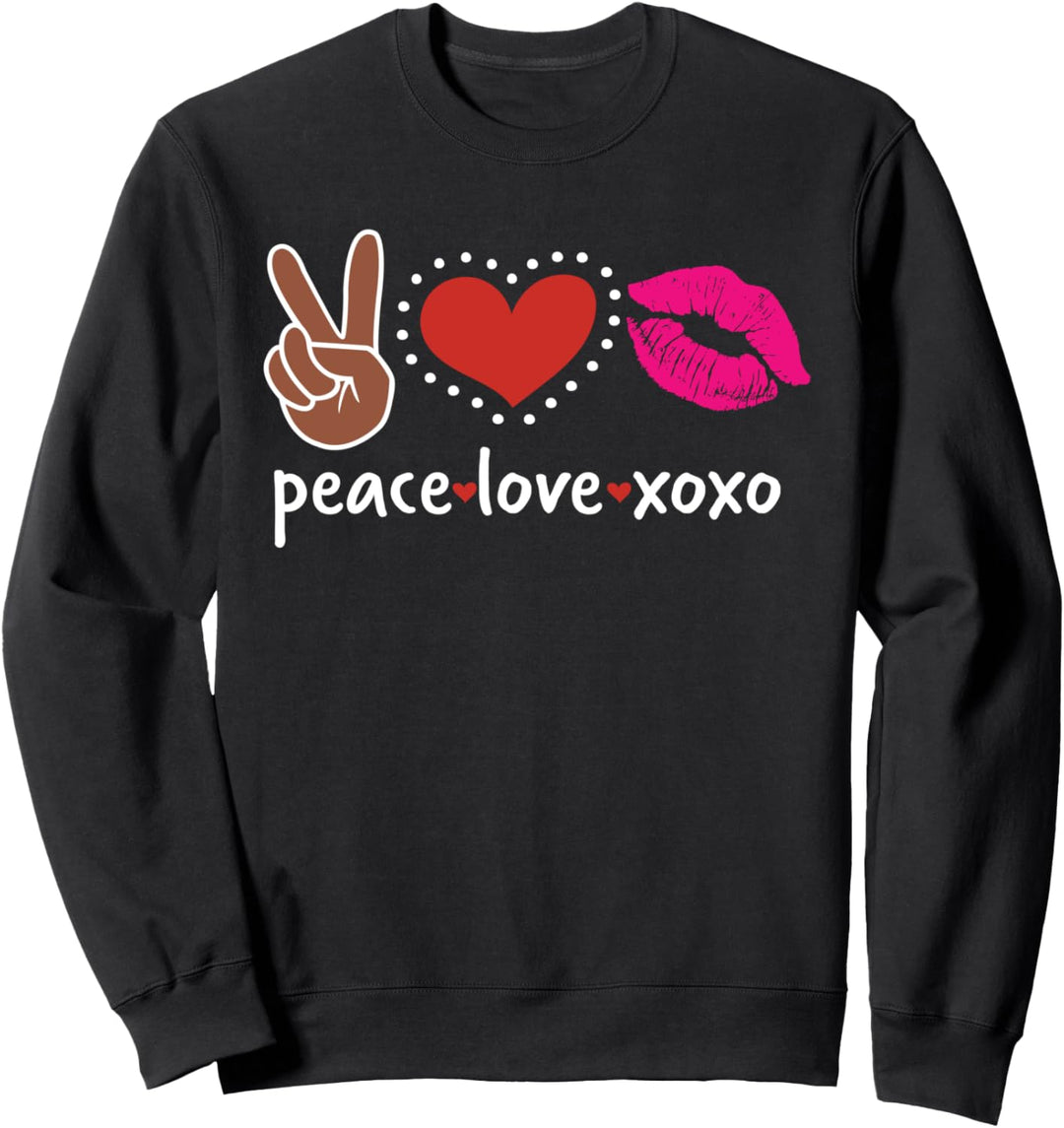 Peace Love Xoxo Valentinstag Dekoration Paare Partner Sweatshirt