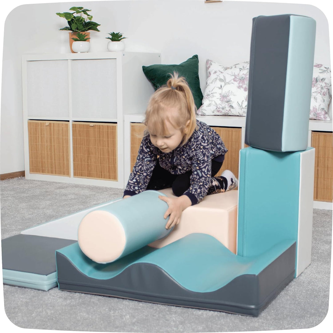 IGLU SOFT PLAY Discoverer 7er XXL Kletterbausteine & Schaumstoff-Bausteine Softbausteine Set für Kin