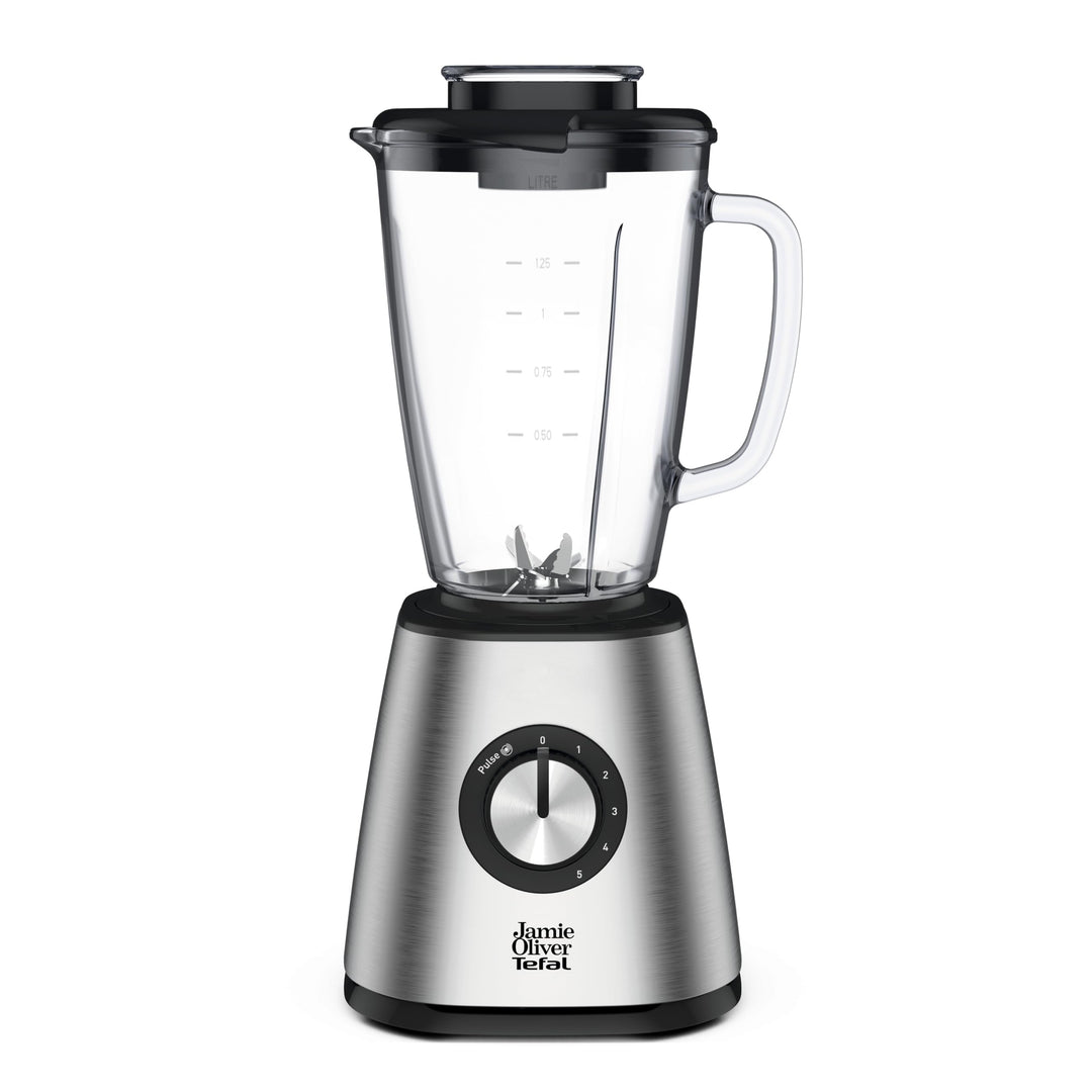 Jamie Oliver by Tefal Standmixer, benutzerfreundlich, 800 Watt Leistung, robuster Thermoglas-Behälte