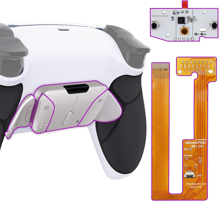 eXtremeRate Programmierbar RISE4 Remap Kit für ps5 Controller BDM-030/040,Real Metal Buttons(RMB) Re
