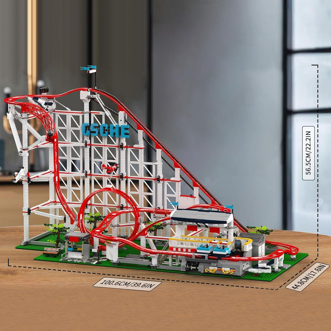Mould King 11014 Technik Gross Vergnügungspark Loop Coaster Bausatz, MOC Themenpark Achterbahn Model