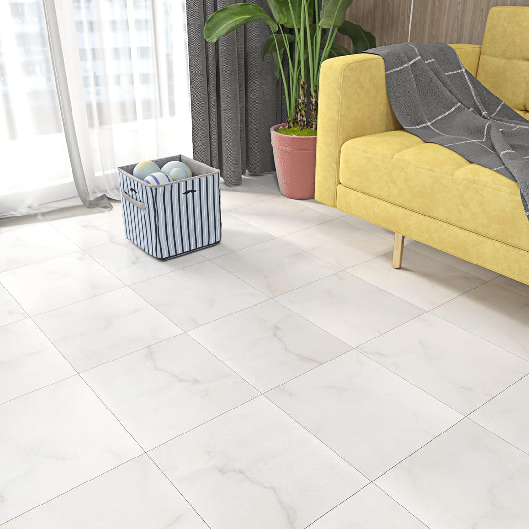 Livelynine 16 Fliesen Vinylboden Selbstklebend Fliesenoptik PVC Bodenbelag Abwaschbar 30CM X 30CM Fl