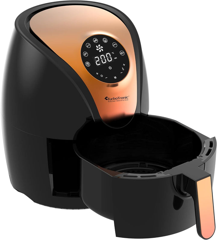 TurboTronic / Digitale Heissluftfritteuse / 3,5L / schwarz, grün. türkis / 1200W / Airfryer mit Time