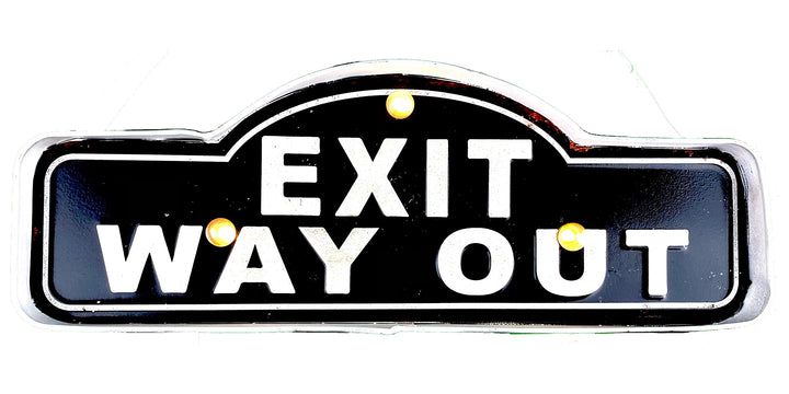 DiiliHiiri Retro-Schild, leuchtend, Ausgang, Vintage-LED, für Wanddekoration, 50er-Jahre, 40 x 14 x