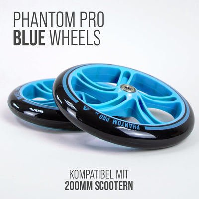 Apollo City Scooter 200mm Ersatzräderset - Pro Wheels mit ABEC 7 Kugellager, Roller Rad Ersatz-Räder