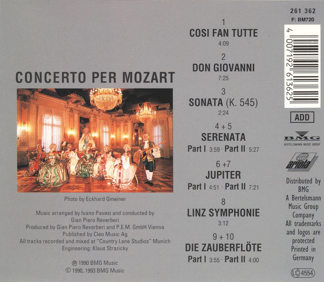 Concerto Per Mozart, Audio-CD