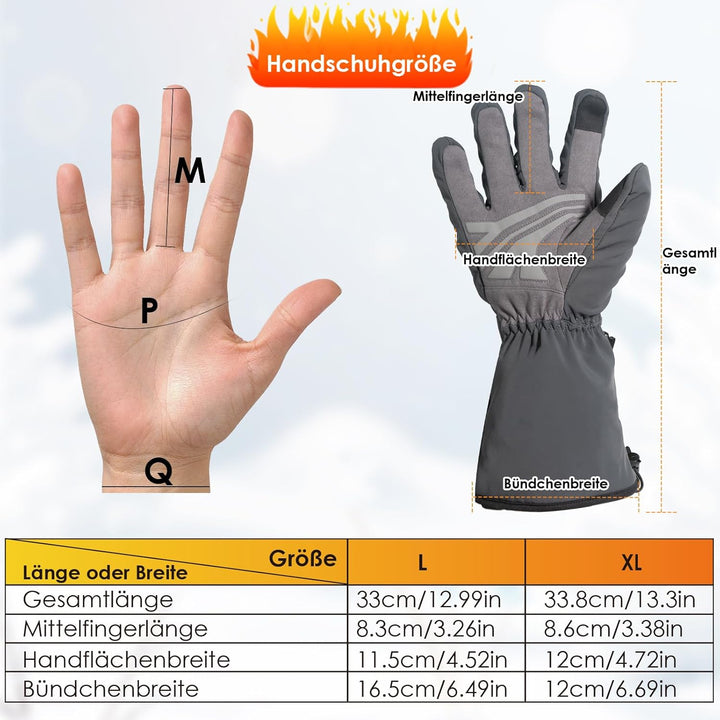 Minthouz W13 Beheizte Handschuhe, 5V 5000mAh Akku Beheizbare Handschuhe für Herren Damen, Wärmehands