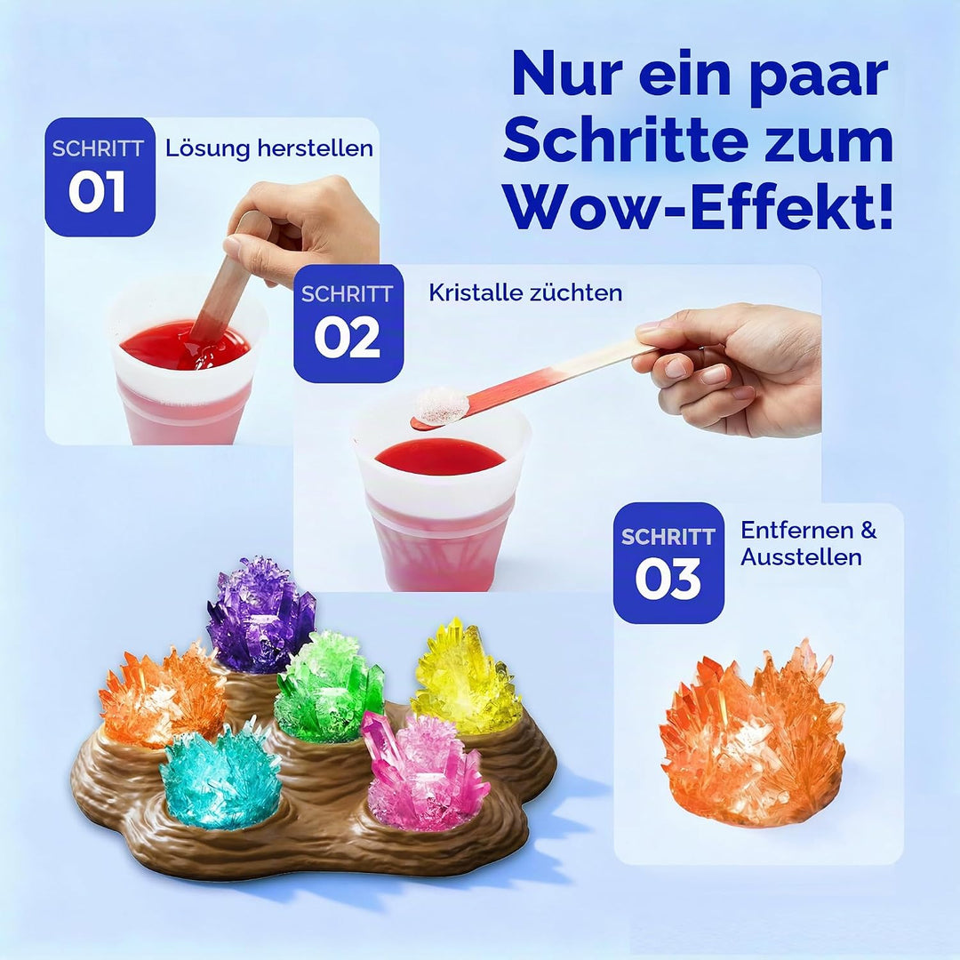 Kristalle züchten - Kristallzucht Set, Lass faszinierende Kristalle wachsen, und Edelsteine sammeln,