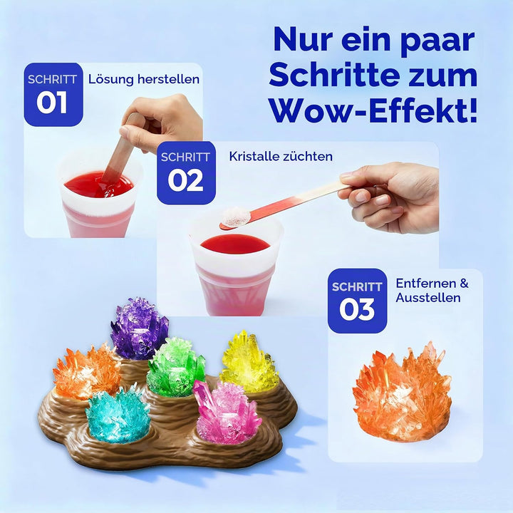 Kristalle züchten - Kristallzucht Set, Lass faszinierende Kristalle wachsen, und Edelsteine sammeln,