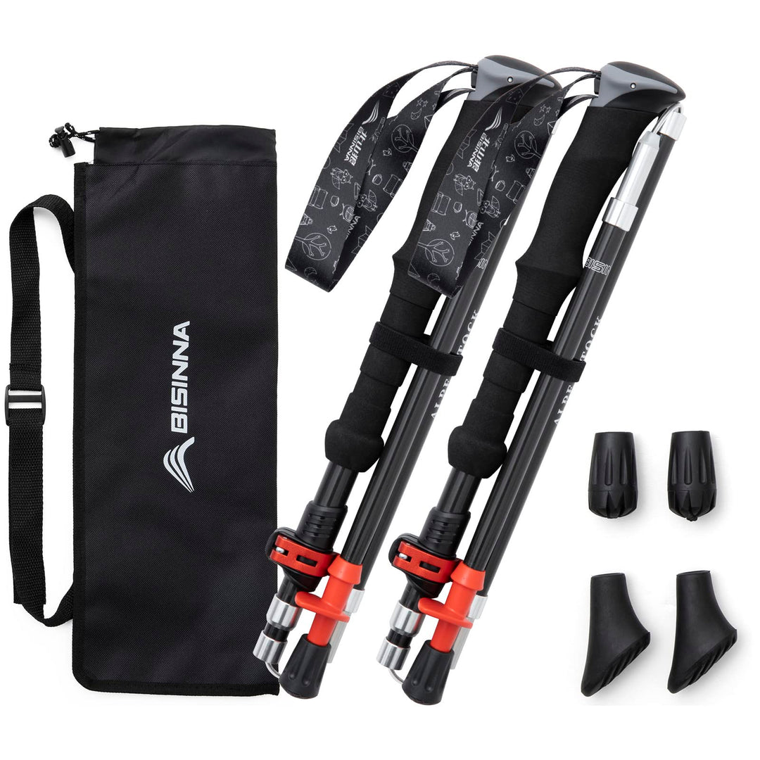 BISINNA Carbon Nordic Walking Stöcke Wanderstöcke ultraleichte 249g verstellbar 35-135cm Trekkingstö