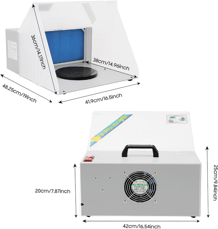SHZICMY Airbrush Absauganlage 3m³/min, Airbrush Spritzkabine Absauganlage, Rutschfest Sprühkabine Ab