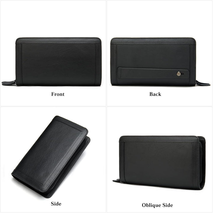 PORRASSO Herren Geldbörse Leder Clutch Tasche Kreditkartenetui Brieftasche Handytasche Portemonnaie