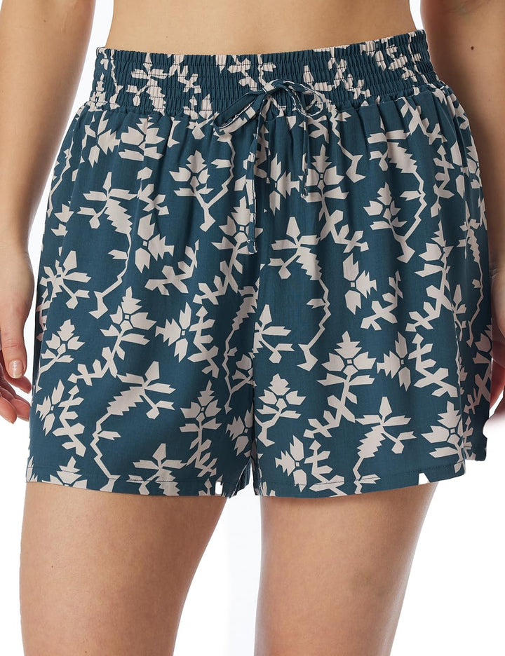 Schiesser Damen Schlafhose Kurz Webhose-Mix + Relax Pyjamaunterteil 34 Jeansblau_181197, 34 Jeansbla