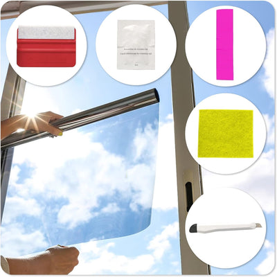 Solar Systems Fensterfolie Sonnenschutzfolie für Wärmeisolierung mit Montagekit - Anti-UV Solarfolie