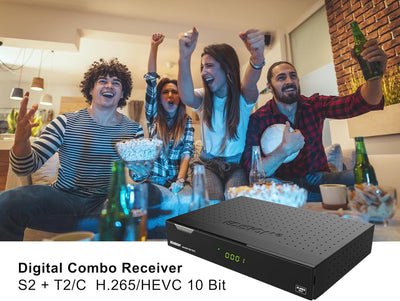 Edision PICCOLLO S2+T2/C Combo Receiver H.265/HEVC (DVB-S2, DVB-T2, DVB-C,) CI Full HD USB schwarz