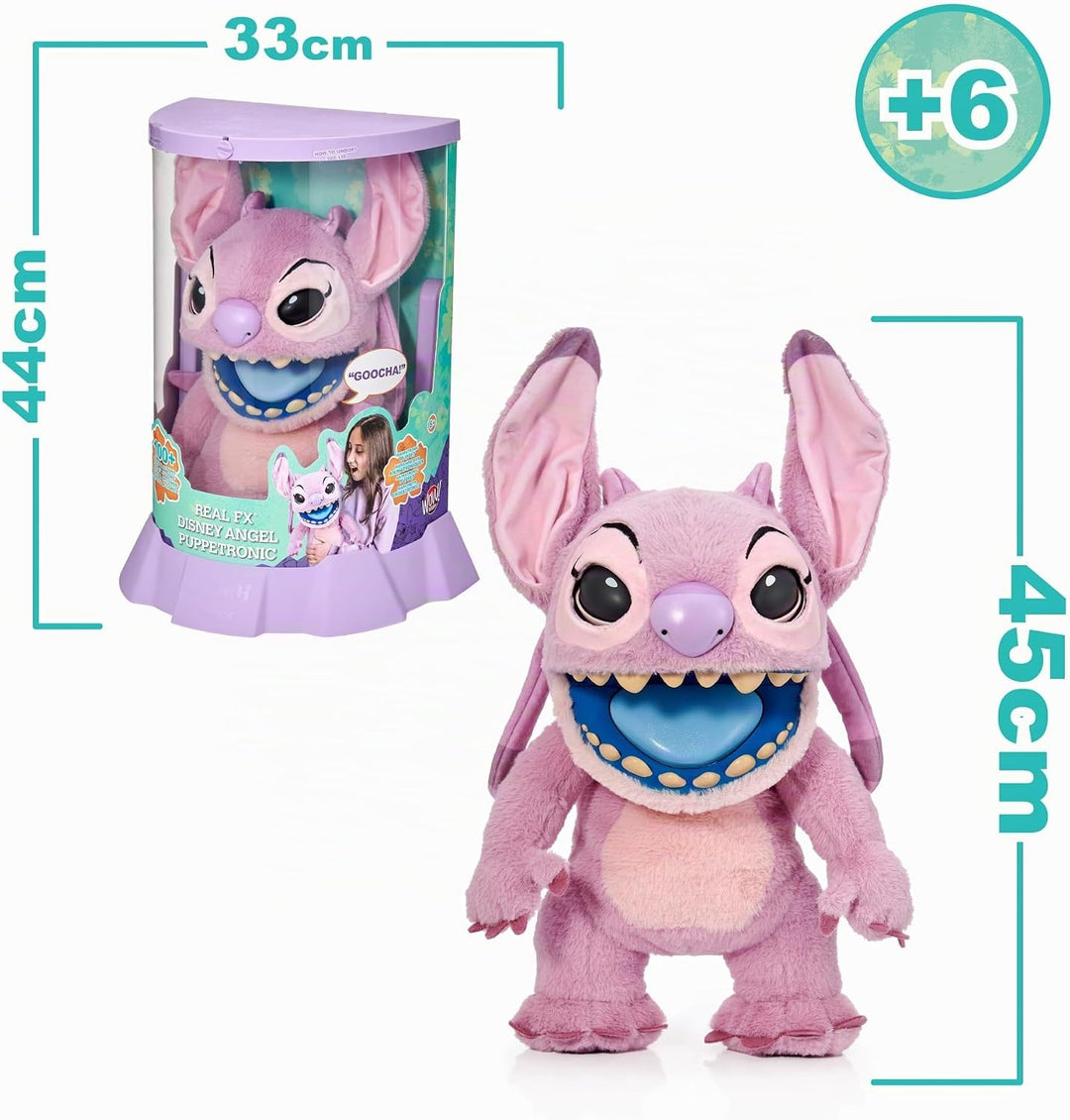 Disney Angel Puppetronic by Real FX, elektronisches Plüschtier, 45 cm, 100+ Kombinationen von Aktion