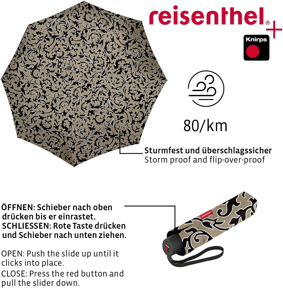 reisenthel umbrella pocket classic baroque marble Kompakter Taschenschirm aus recycelten PET-Flasche