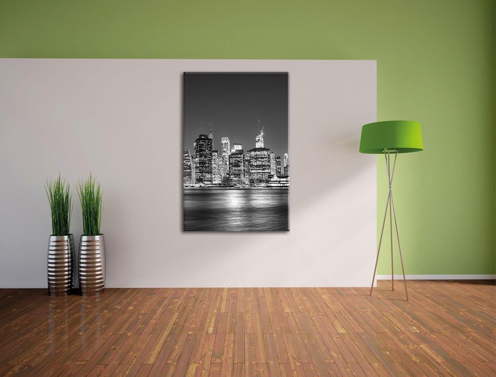 Pixxprint New York City, Format: 100x70 auf Leinwand, XXL riesige Bilder fertig gerahmt mit Keilrahm