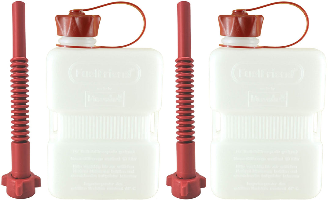 FuelFriend®-PLUS CLEAR 1,0 Liter - Klein-Benzinkanister Mini-Reservekanister + Flexibles Premium-Aus