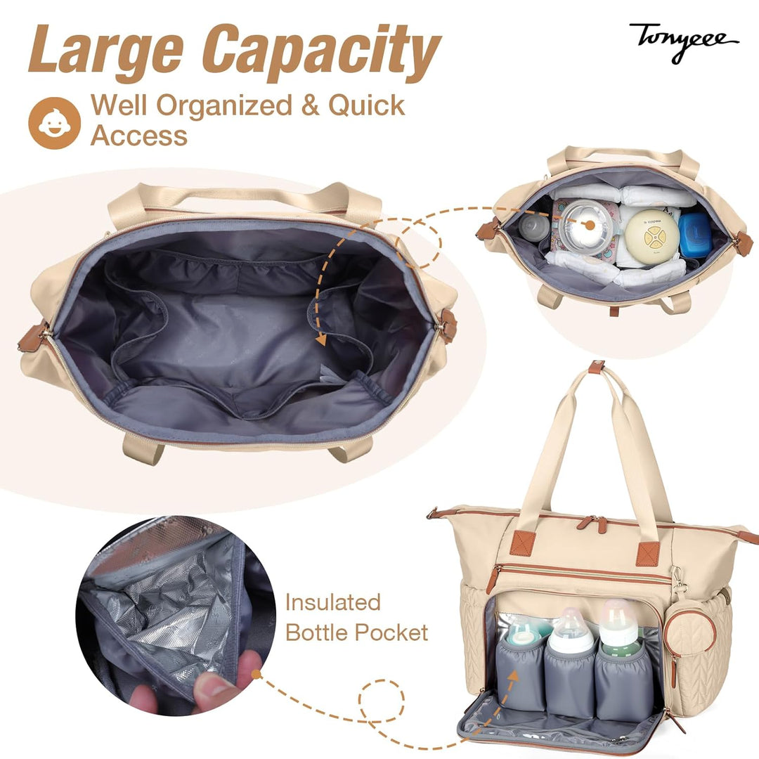 Wickeltasche mit Schnullertasche und Wickelunterlage, Wickelrucksack Multifunktions-Babytasche für G