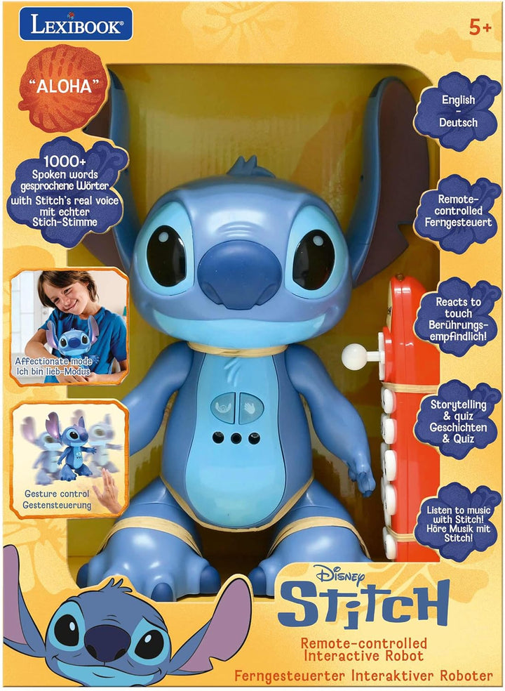 Lexibook, Disney Stitch, Interaktives Spielzeug Bilingue Englisch Deutsch, Gestensteuerung und Fernb