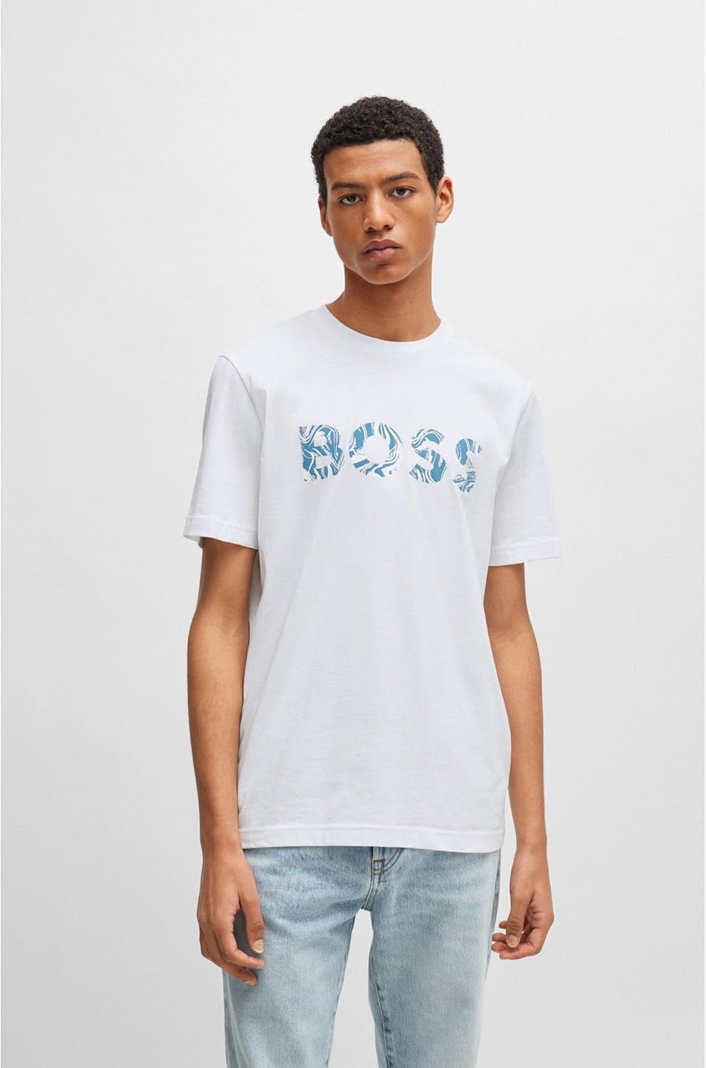 BOSS Herren Tee Curved T-Shirt (1er Pack) XL White100, XL White100