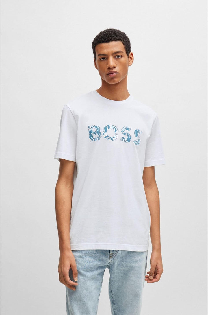 BOSS Herren Tee Curved T-Shirt (1er Pack) XL White100, XL White100