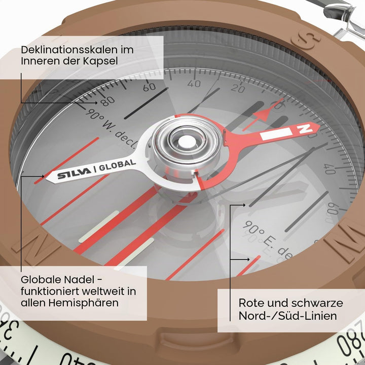 Silva Kompass Expedition Global - Kompass Schwarz M, Schwarz M