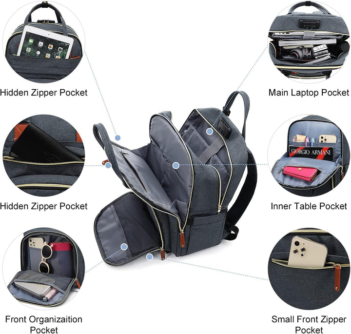 LOVEVOOK Rucksack Damen Anti-Diebstahl mit laptopfach und codiertes Schloss, damen rucksack mit USB
