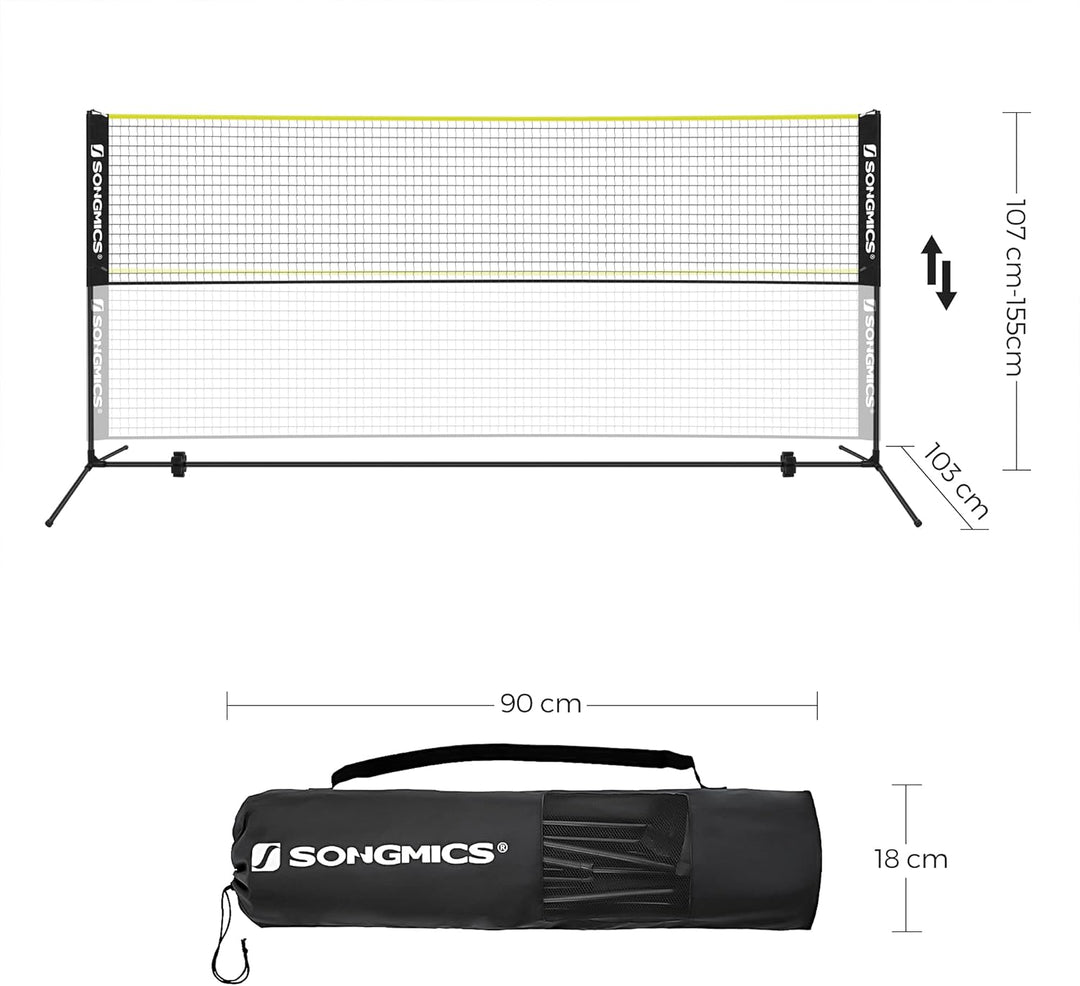 SONGMICS Badmintonnetz, faltbar, einfach zu montieren, leicht zu transportieren, höhenverstellbar (1
