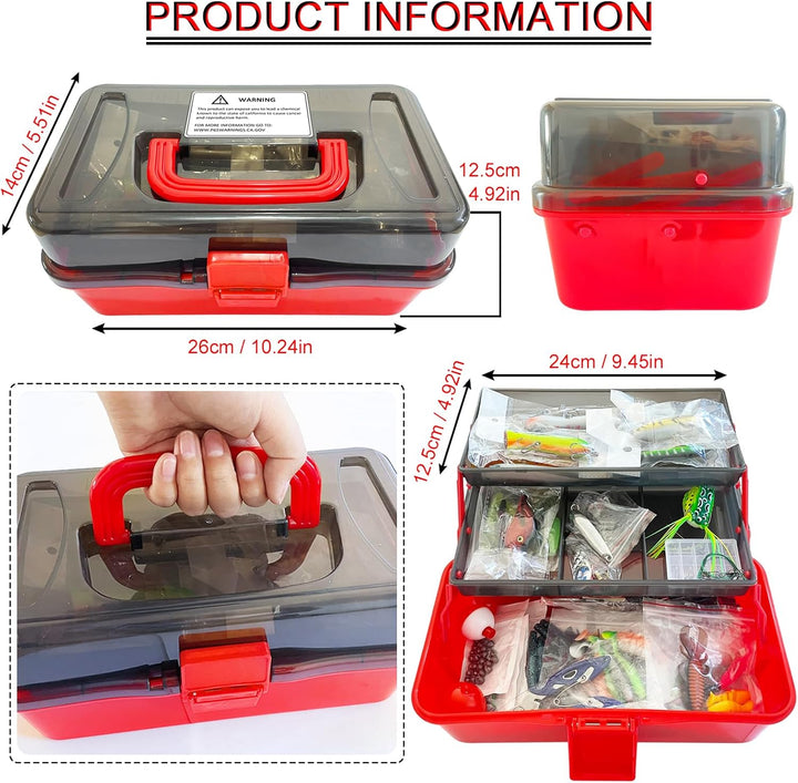 491 Stück Angeln Köder Set Gemischt, AngelKöder Kit mit Tackle Box Enthält Angelzubehör Wobbler Fore