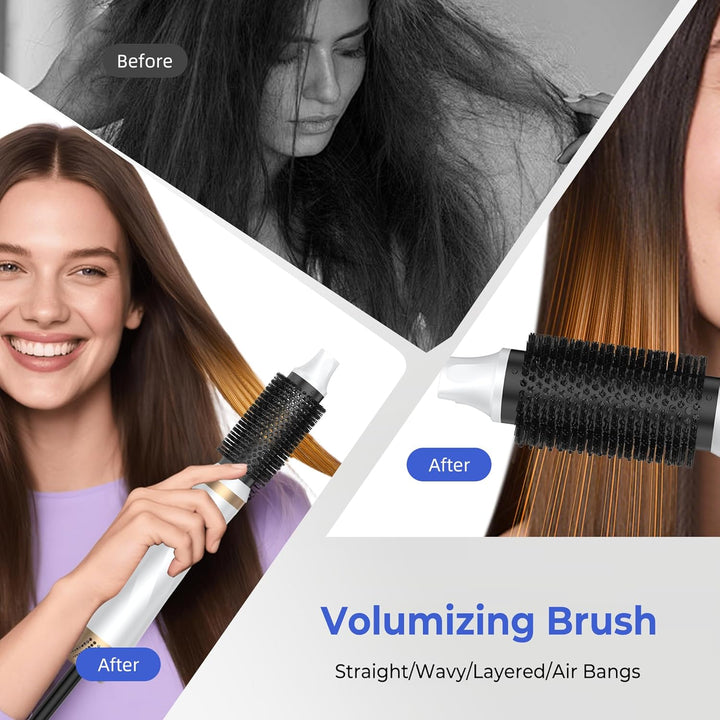 Airstyler 5 IN 1 Hairstyler, 1000W Lockenstab Föhnbürste mit warmluftbürste，rundbürstenföhn, Lockens