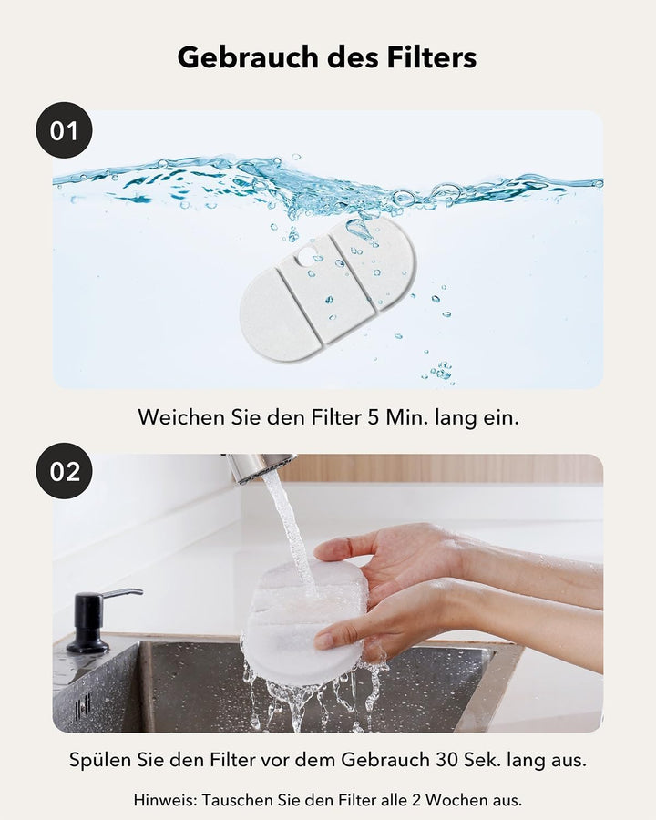 PETLIBRO Capsule Katzenbrunnen Filter 4er Pack, 8 Stück Filter für Katzenbrunnen
