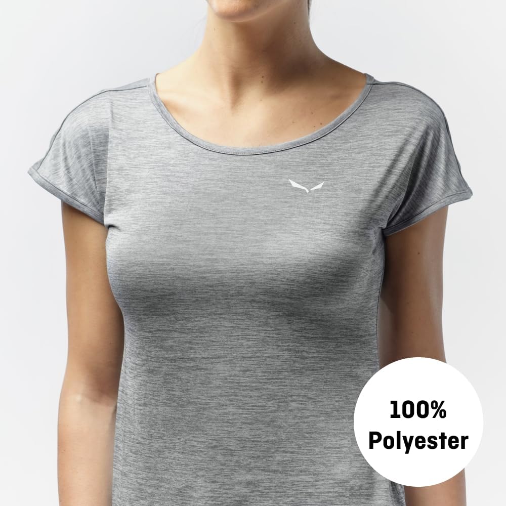 Salewa Damen Puez Melange Dry W S/S Tee Blusen & T-shirts XXS Black out melange, XXL