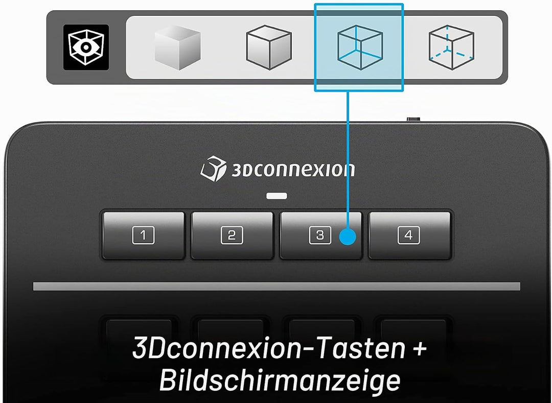 3Dconnexion Numpad Pro (Kabelloser Nummernblock, Bluetooth, USB-C), Mattschwarz