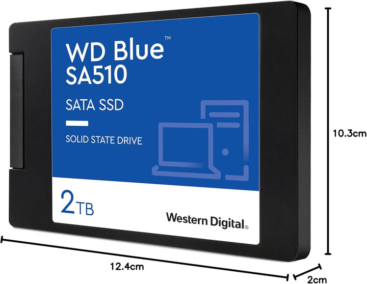 WD Blue SA510 SATA SSD 2 TB 2,5 Zoll (Lesen bis 560 MB/s, Schreiben bis 520 MB/s, Upgrade für PC/Lap