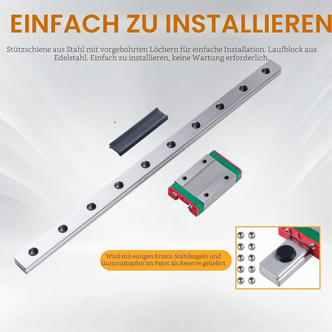 CNCYEAH MGN9H Mini linearem Führungsschienen, 300/350/400/500 /550mm Linear Schiebe Gide mit MGN9H C