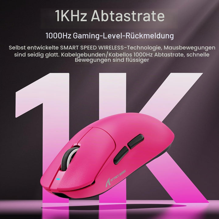ATTACK SHARK X8PLUS Mouse for Large Hand, 55g Superlight, PixArt PAW3395PRO Gaming Sensor, BT/2.4G W