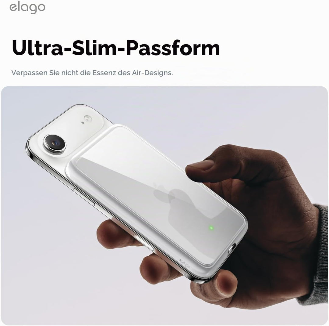 elago Hybrid Clear Case Kompatibel mit MagSafe Akku Pack für iPhone Air - PC + TPU Hybrid Technologi