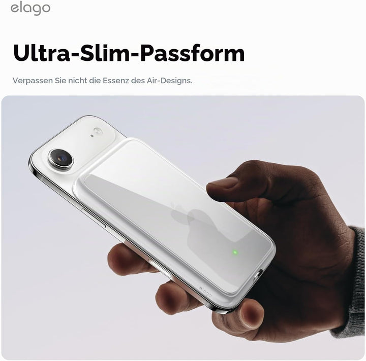 elago Hybrid Clear Case Kompatibel mit MagSafe Akku Pack für iPhone Air - PC + TPU Hybrid Technologi
