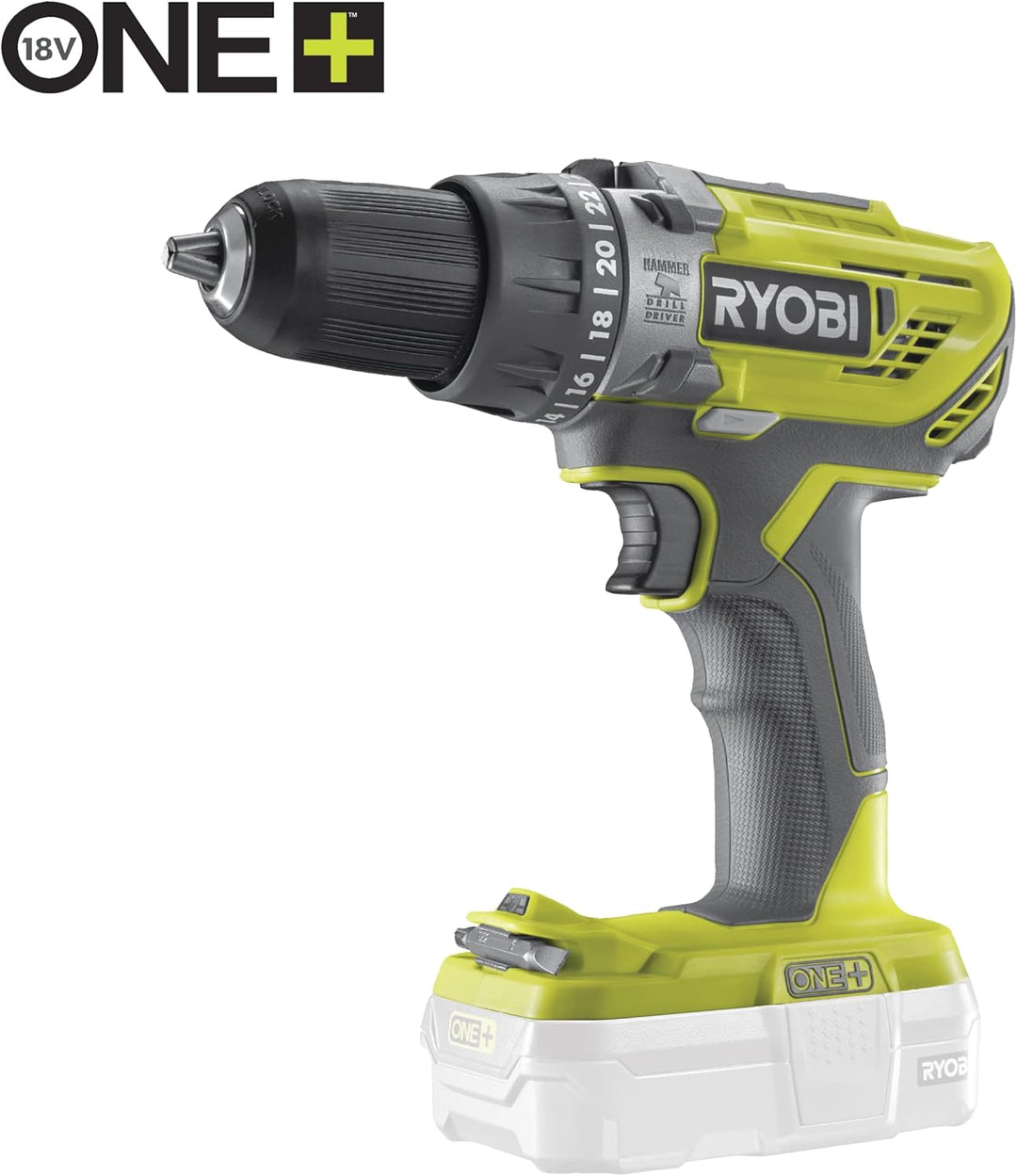 RYOBI 18 V ONE+ 6-tlg. Akku-Combo-Kit RCK182O-242SZL, Schlagbohrschrauber, Winkelschleifer, 2x Akkus