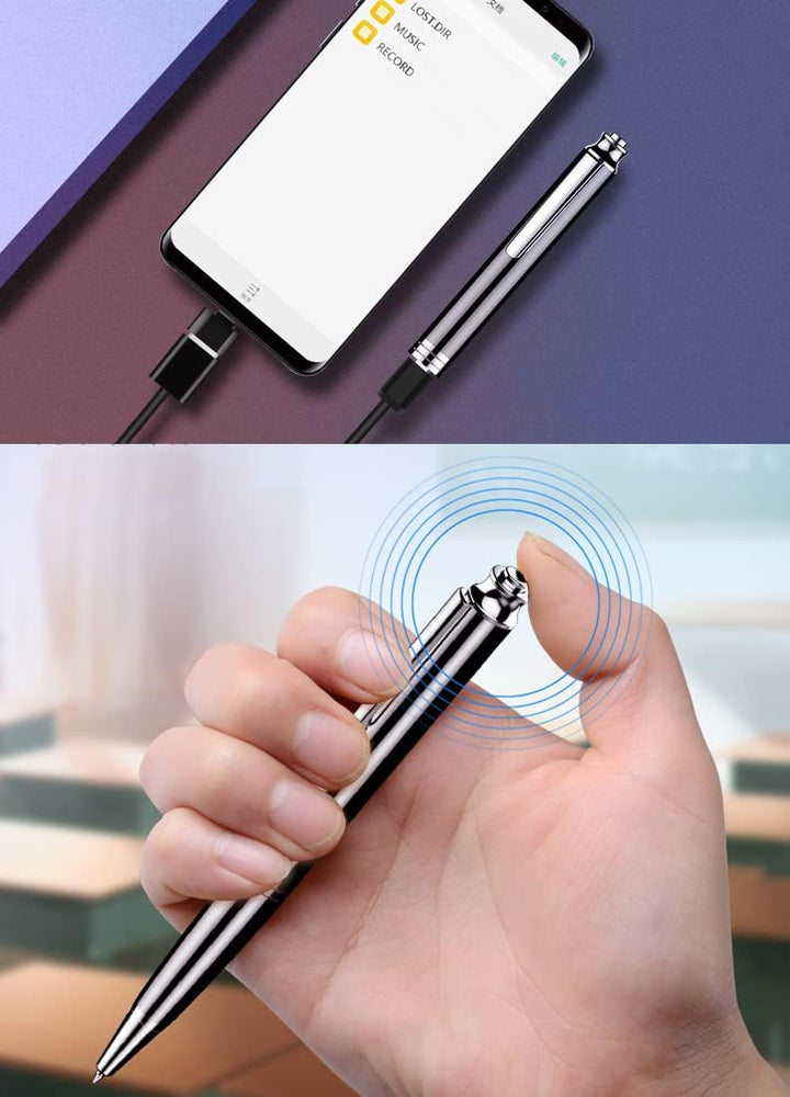 Pen Voice Recorder Q60 | 8GB USB-Aufnahmegerät | Diktiergerät mit Sprachaktivierung, 192kbps HD-Audi