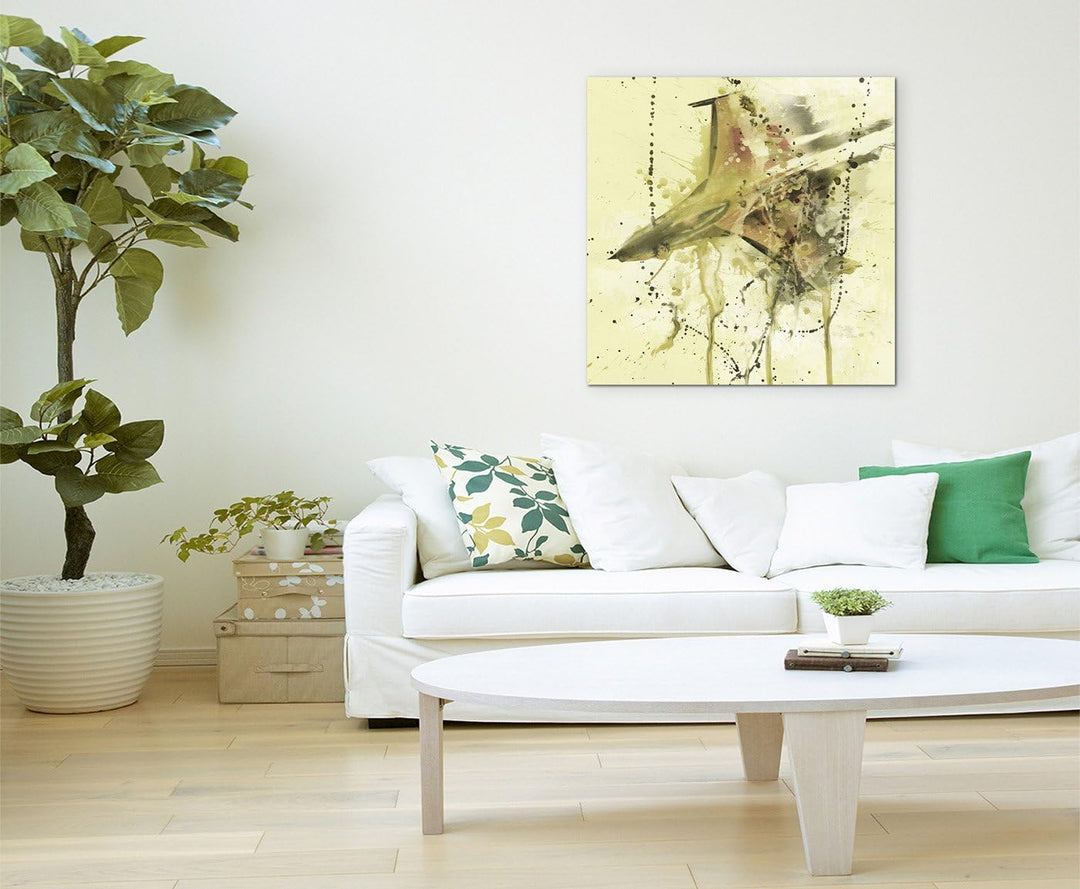 F16_Aircraft_60x60cm Splash Art Paul Sinus Aquarell, Gemälde, Kunstbild auf Leinwand