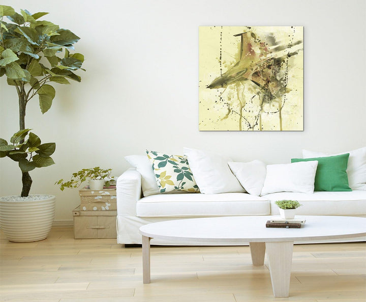 F16_Aircraft_60x60cm Splash Art Paul Sinus Aquarell, Gemälde, Kunstbild auf Leinwand